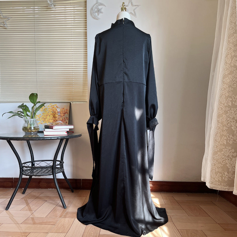 Muslim Pile Collar Robe And Ankle Dress - Meesal
