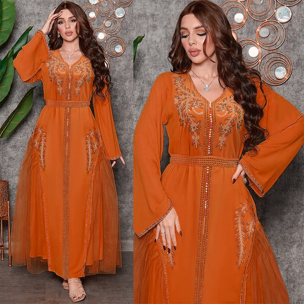 Middle East Diamond Beaded Dress Dress Women - Meesal