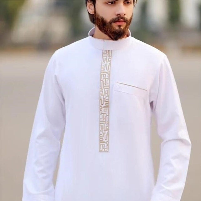 Arab Men's Robe European And American Muslim Printed Clothing - Meesal