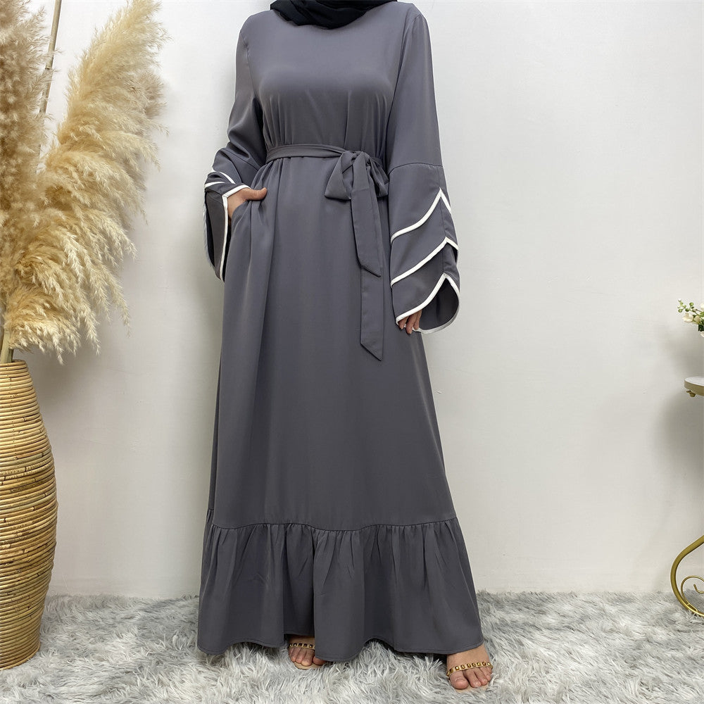 Muslim Fashion Dress At Hem For Women - Meesal