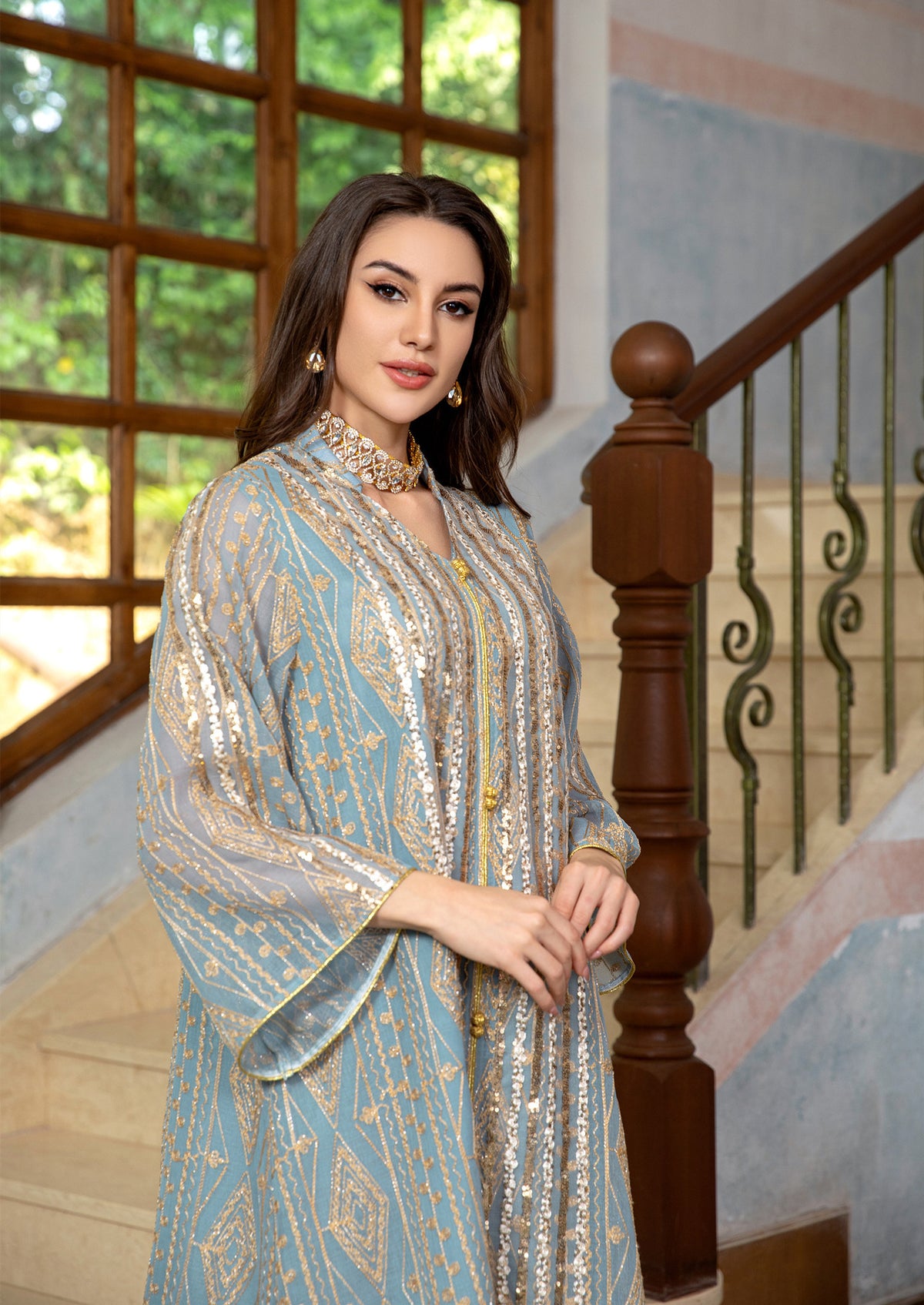 Women's Fashion Dress Dubai Robe - Meesal