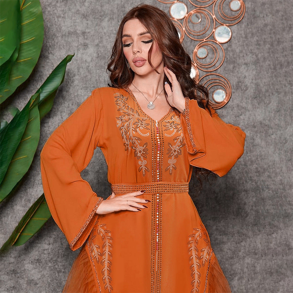 Middle East Diamond Beaded Dress Dress Women - Meesal