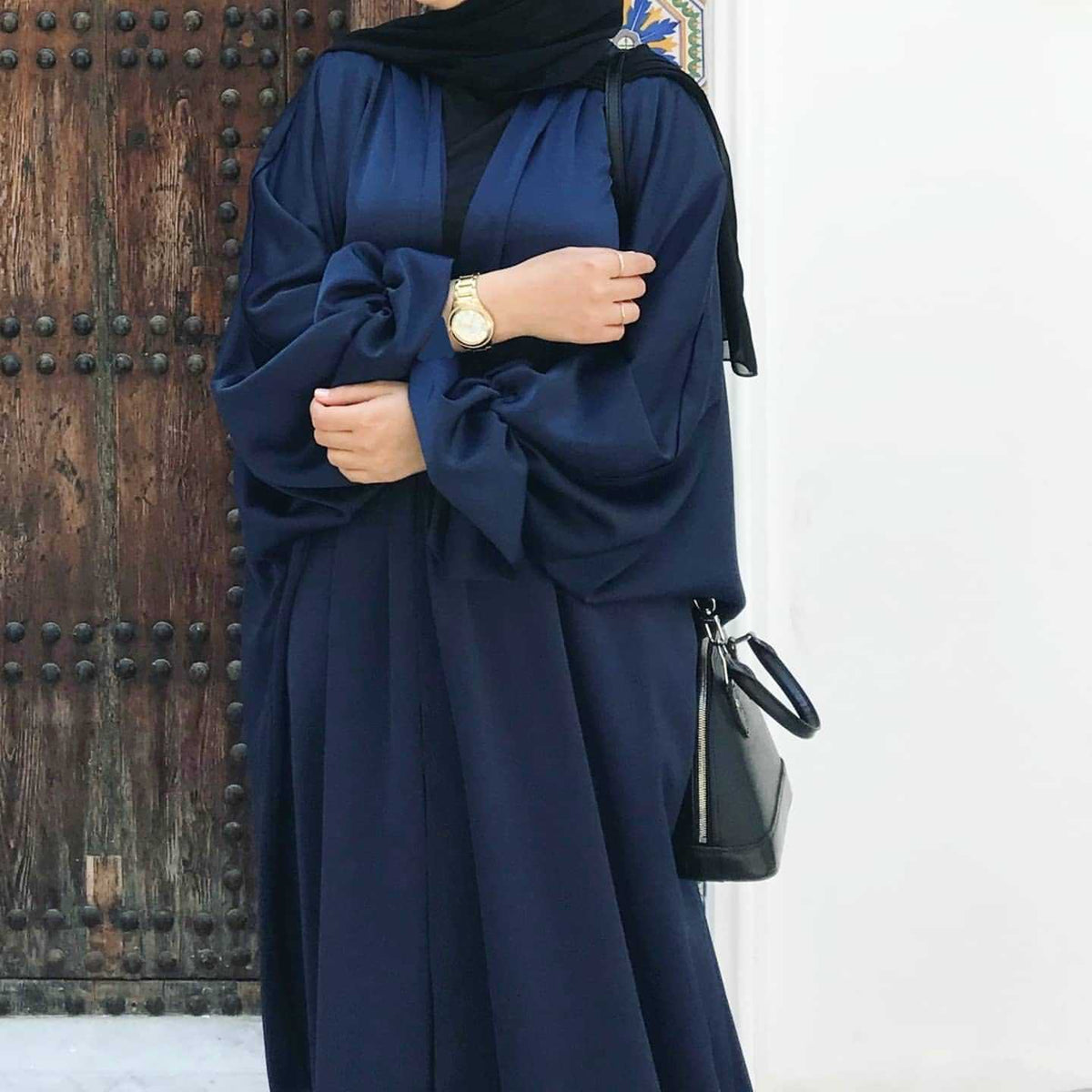 Puff Sleeve Cardigan Dubai Elegant Dress - Meesal