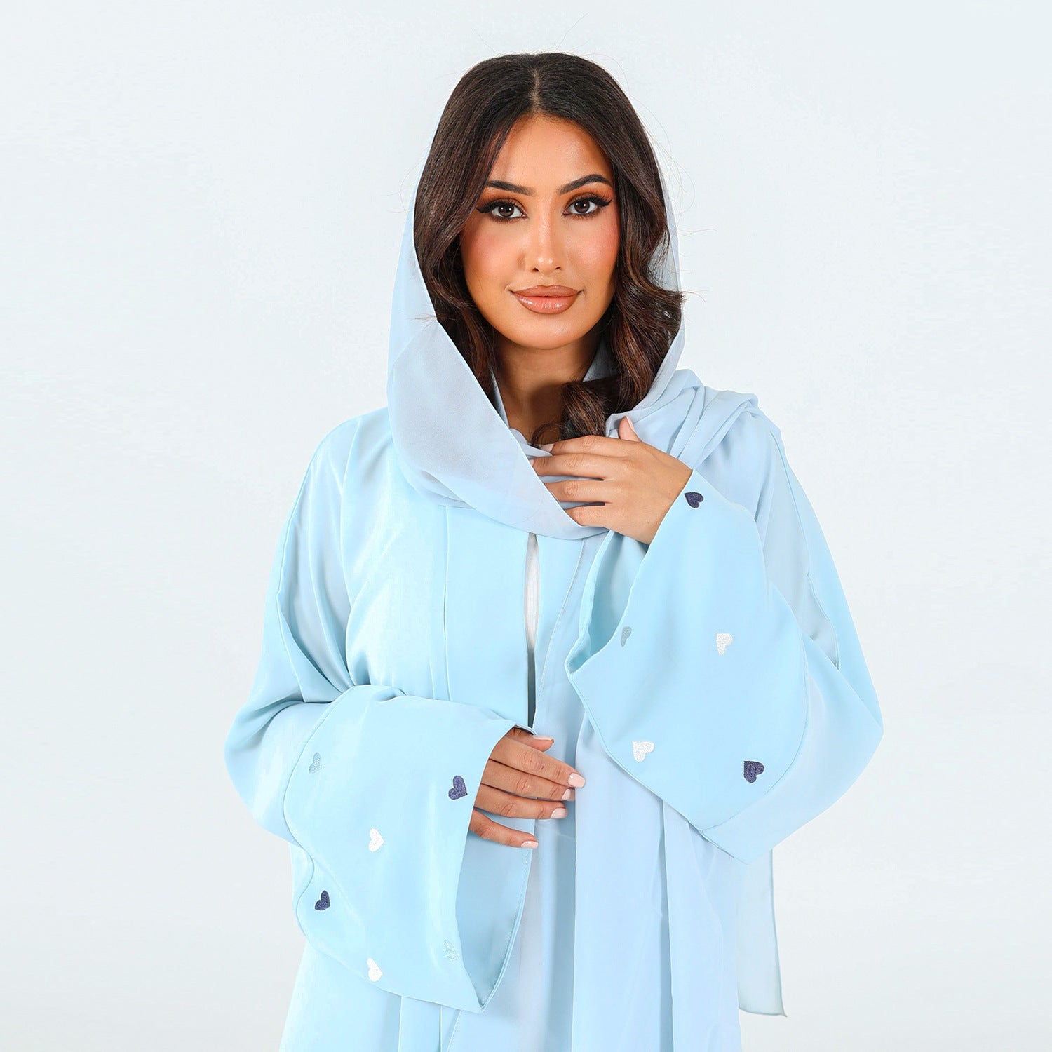 Dubai Love Embroidered Elegant Cardigan Robe - Meesal