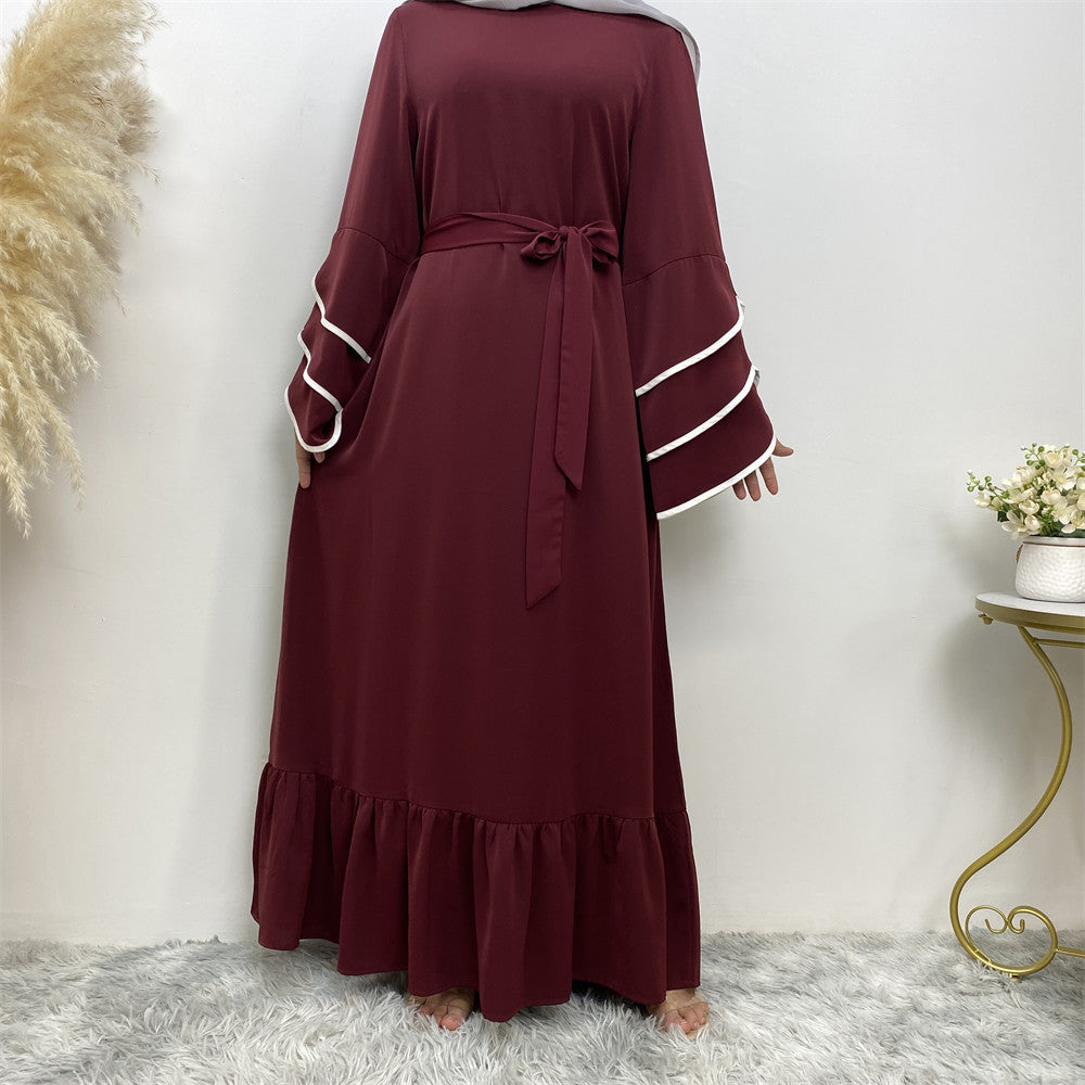 Muslim Fashion Dress At Hem For Women - Meesal
