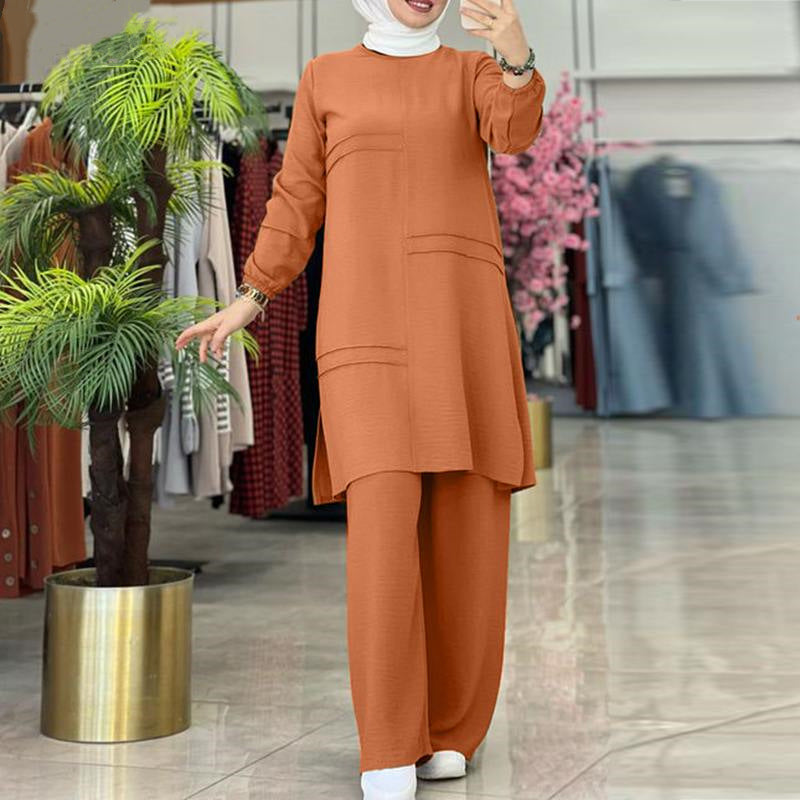 Muslim Women's Wear Solid Color Two-piece Set - Meesal