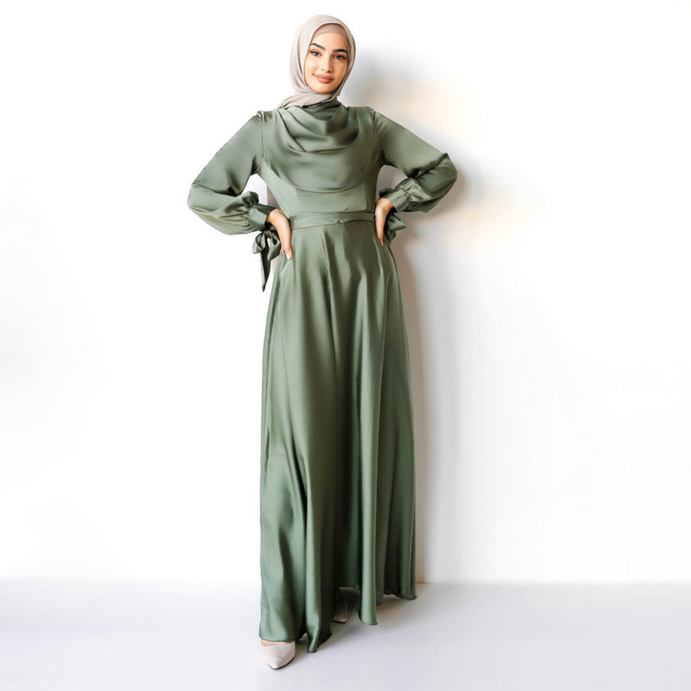 Muslim Pile Collar Robe And Ankle Dress - Meesal
