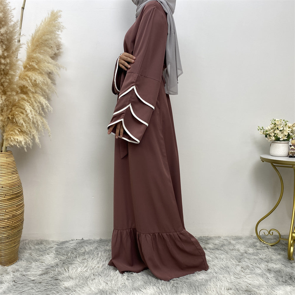 Muslim Fashion Dress At Hem For Women - Meesal