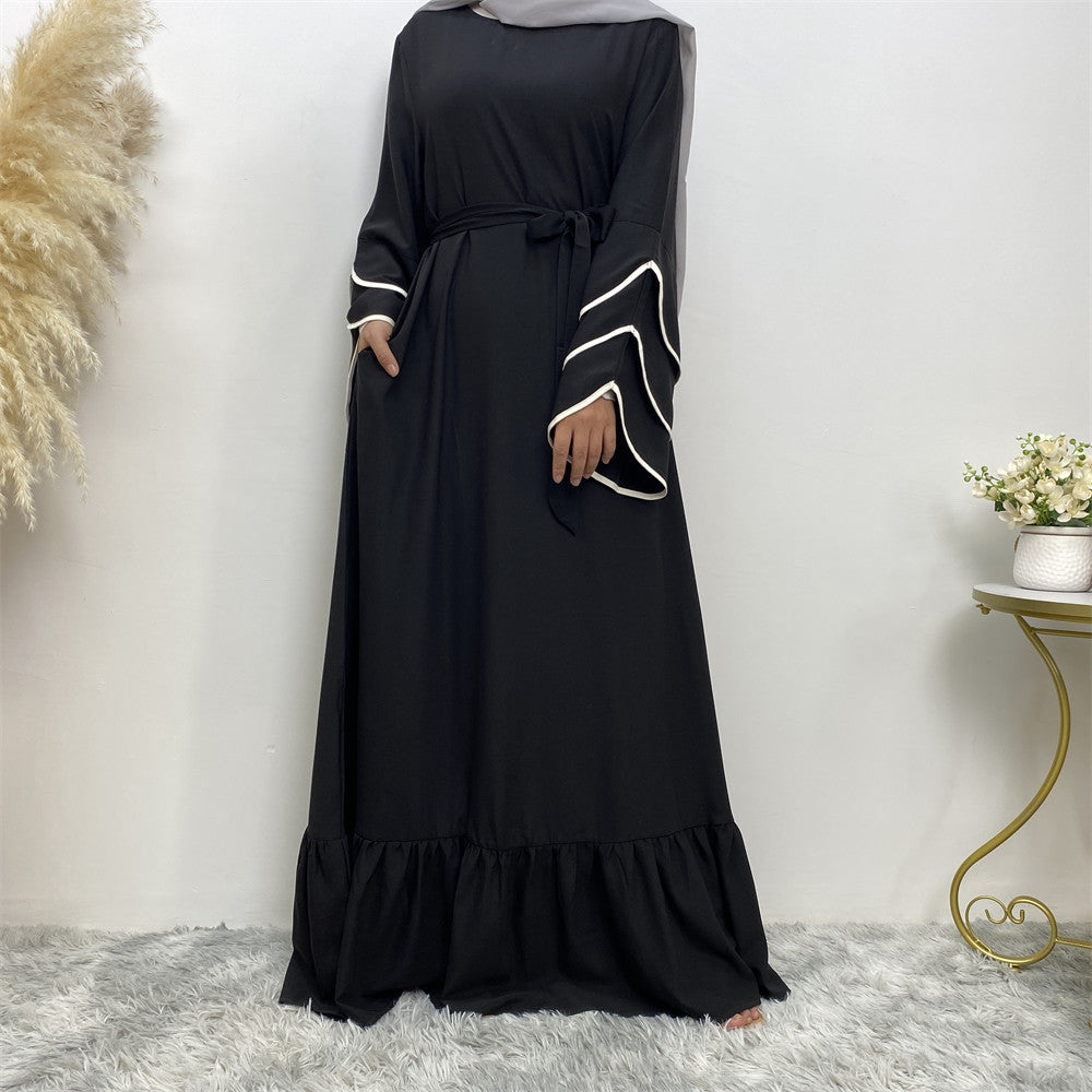 Muslim Fashion Dress At Hem For Women - Meesal