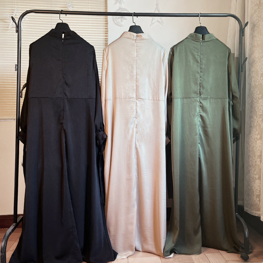 Muslim Pile Collar Robe And Ankle Dress - Meesal