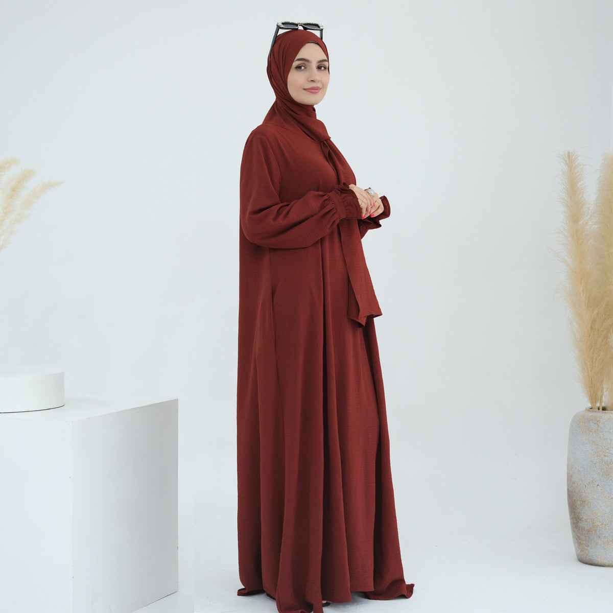 Middle East Dubai Turkey Headscarf Dress - Meesal