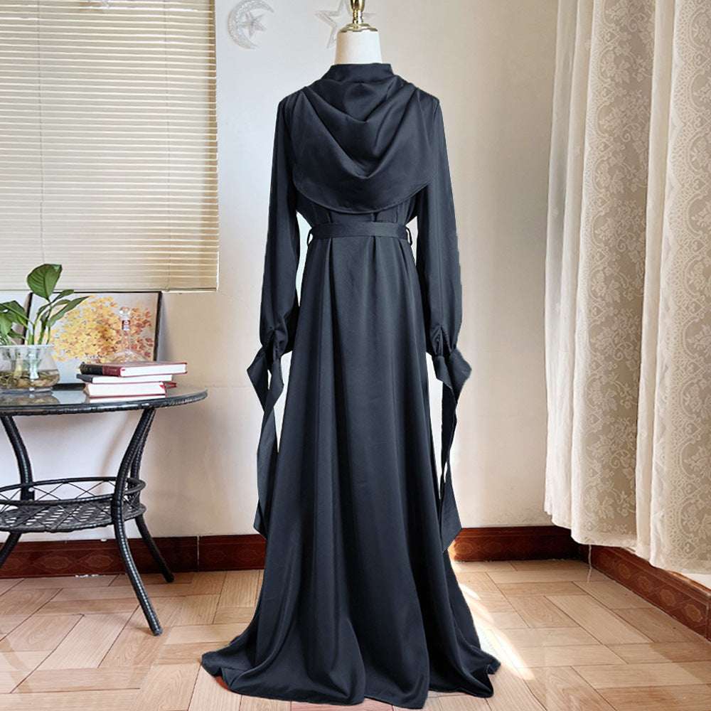 Muslim Pile Collar Robe And Ankle Dress - Meesal
