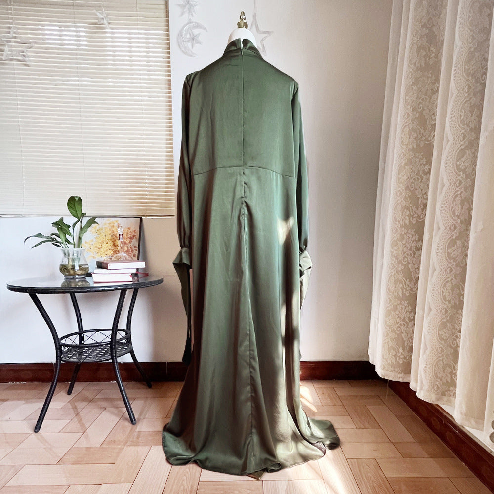Muslim Pile Collar Robe And Ankle Dress - Meesal