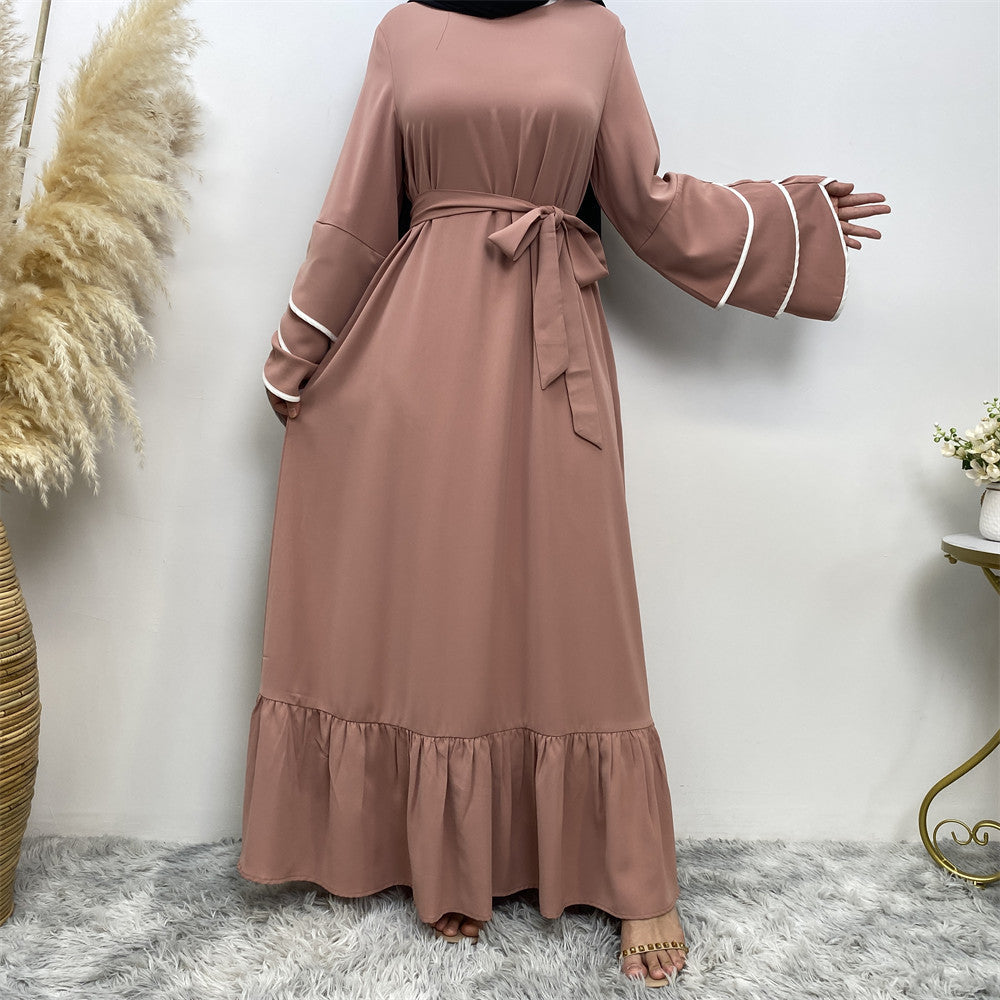 Muslim Fashion Dress At Hem For Women - Meesal