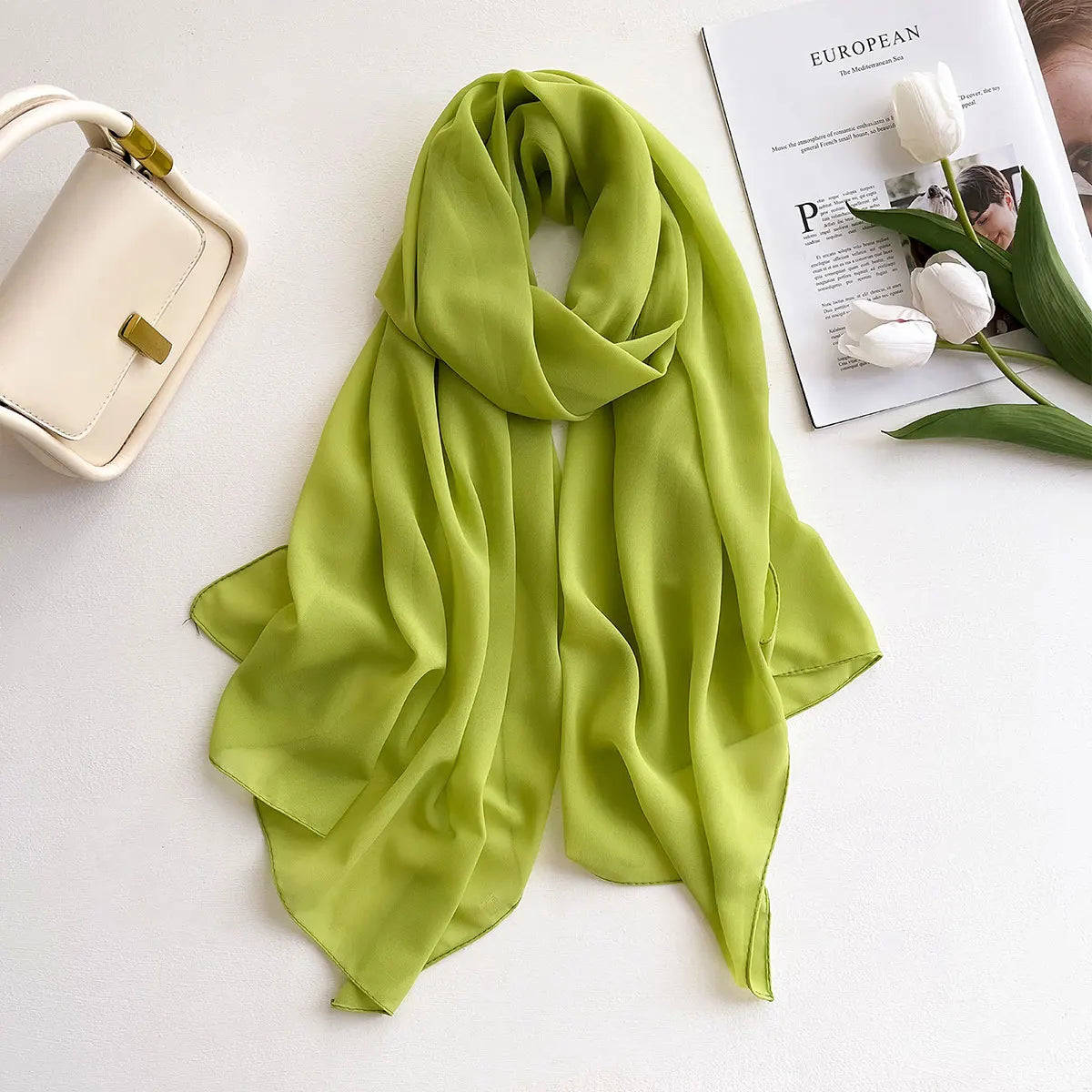 2025 Women Chiffon Hijab Scarf Premium Chiffon Muslim Hijabs Plain Good Stitching Maxi Wrap Musulman Femme Solid Color Shawls - Meesal