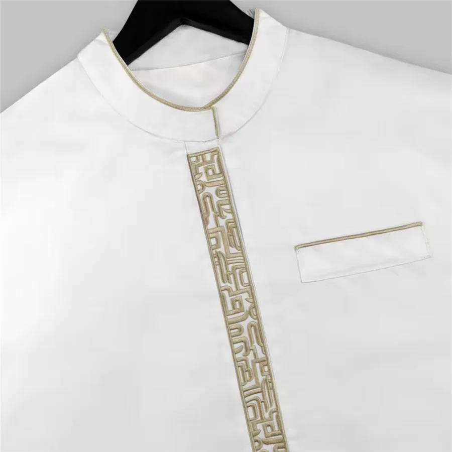 Men's Kaftan Stand Collar Jubba Thobe - Meesal