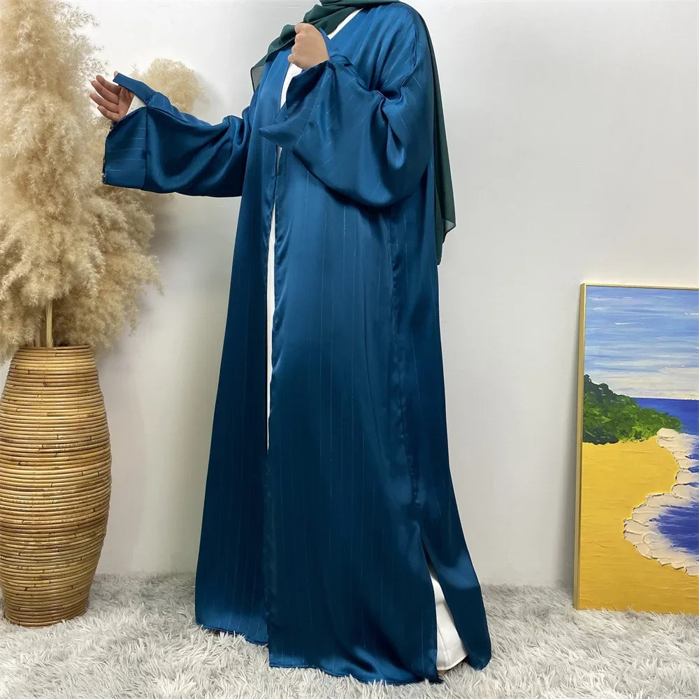 Middle East Kimono Open Abayas for Women Muslim Dress Dubai Kaftan Turkey Robe Islam Jalabiya Morocco Caftan Eid Ramadan Abaya - Meesal