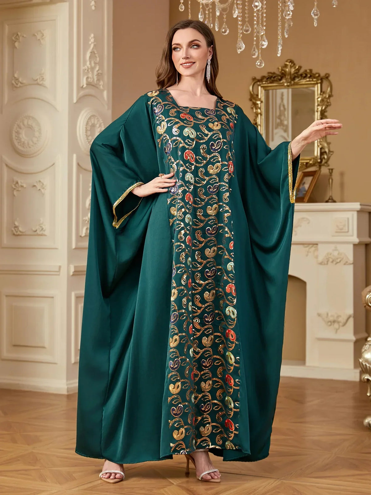 Eid Djellaba Satin Kimono Open Abayas Dubai Luxury Muslim Dress for Women Turkey Kaftan Kebaya Ramadan Morocco Caftan Jalabiya - Meesal