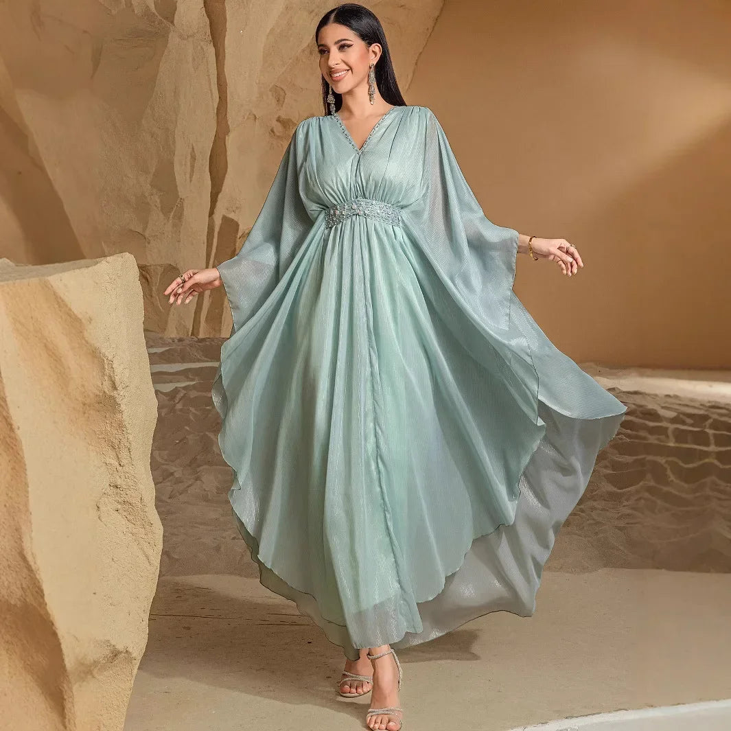 Eid Djellaba Satin Kimono Open Abayas Dubai Luxury Muslim Dress for Women Turkey Kaftan Kebaya Ramadan Morocco Caftan Jalabiya - Meesal