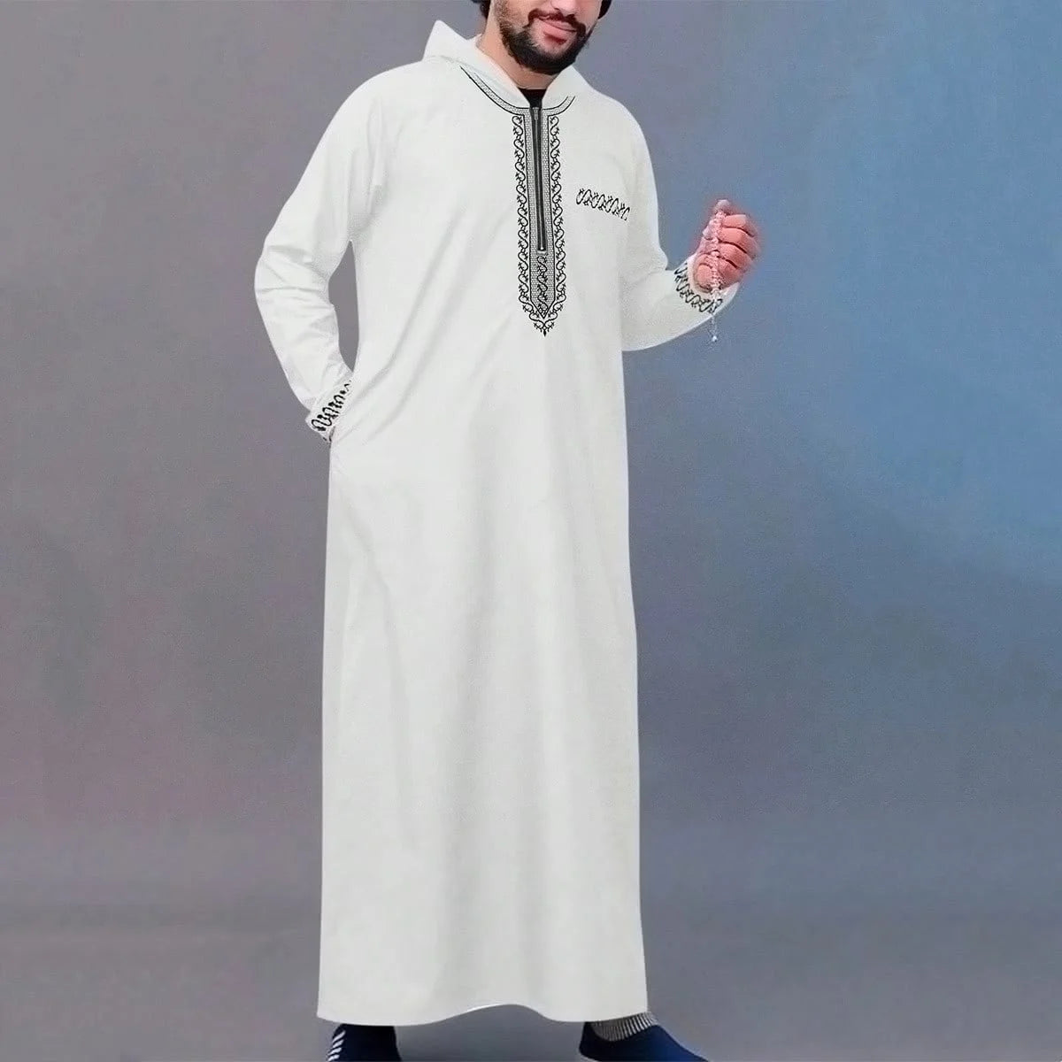 Moroccan Hooded Long Robe - Meesal
