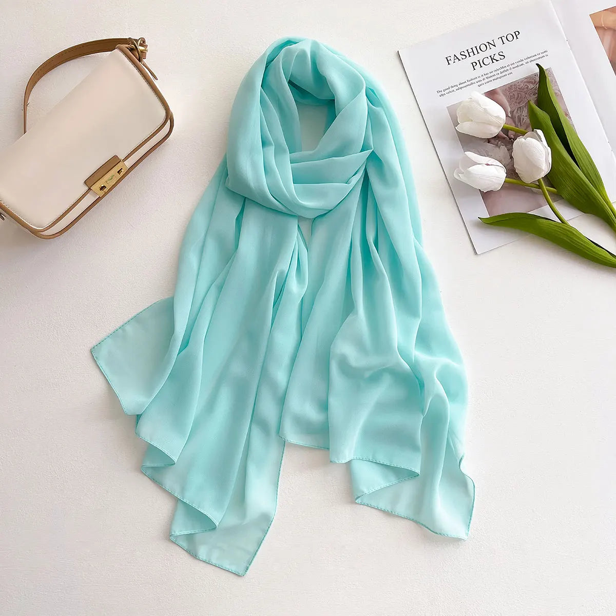 2025 Women Chiffon Hijab Scarf Premium Chiffon Muslim Hijabs Plain Good Stitching Maxi Wrap Musulman Femme Solid Color Shawls - Meesal