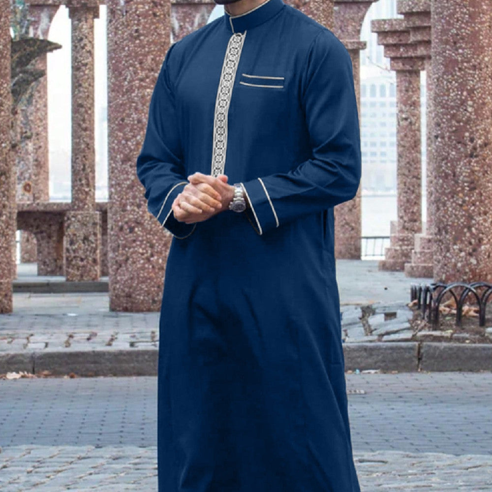 Muslim Middle East Long Sleeve Embroidered Casual Ethnic Robe - Meesal