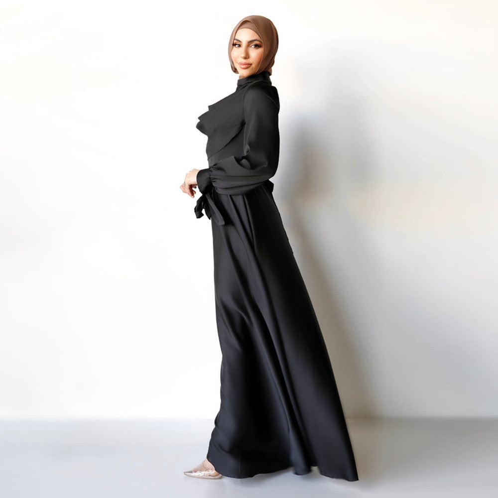 Muslim Pile Collar Robe And Ankle Dress - Meesal