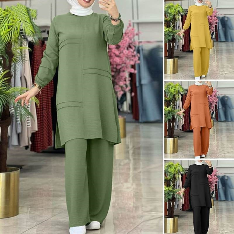 Muslim Women's Wear Solid Color Two-piece Set - Meesal