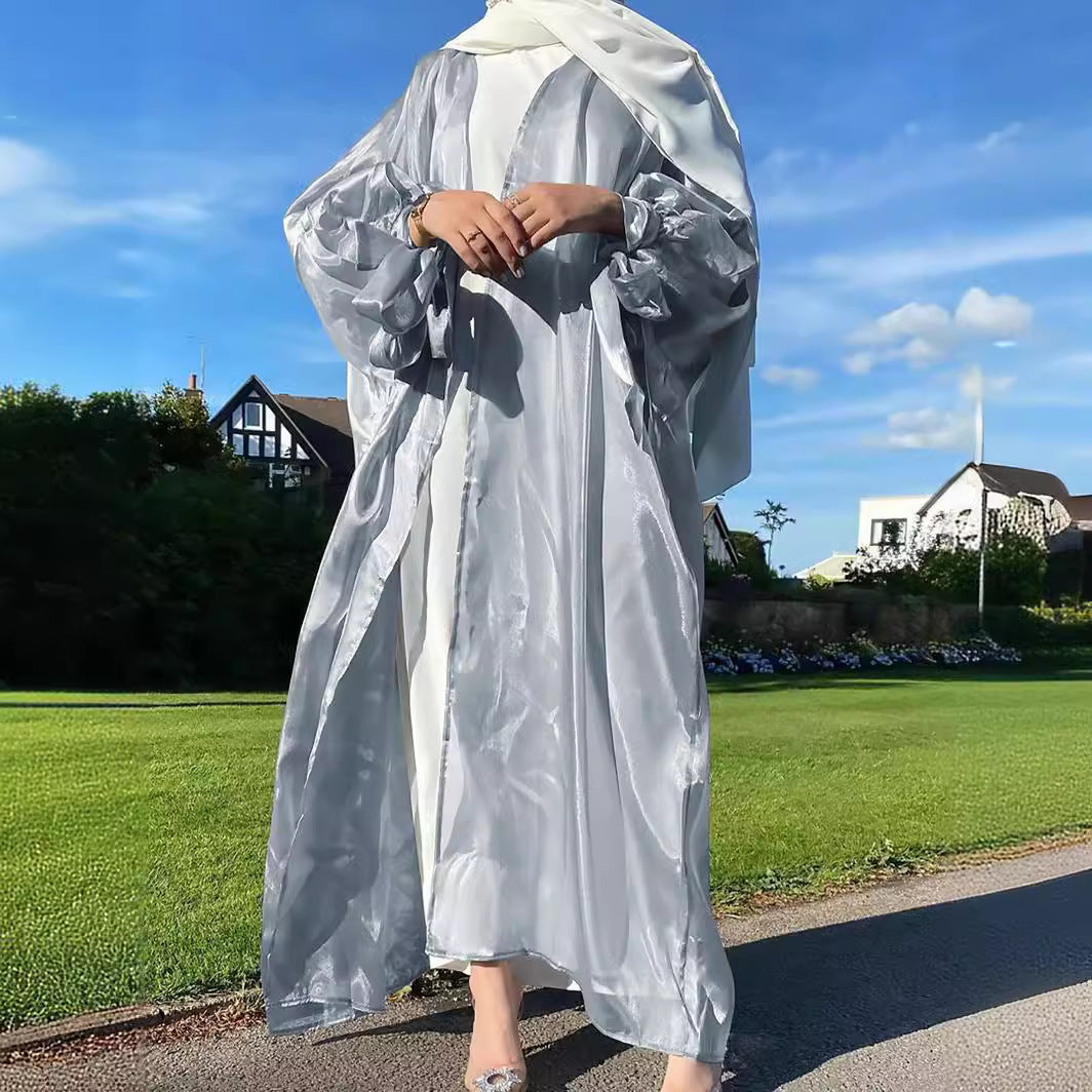 Puff Sleeve Cardigan Summer European And American Dubai Elegant Coat - Meesal