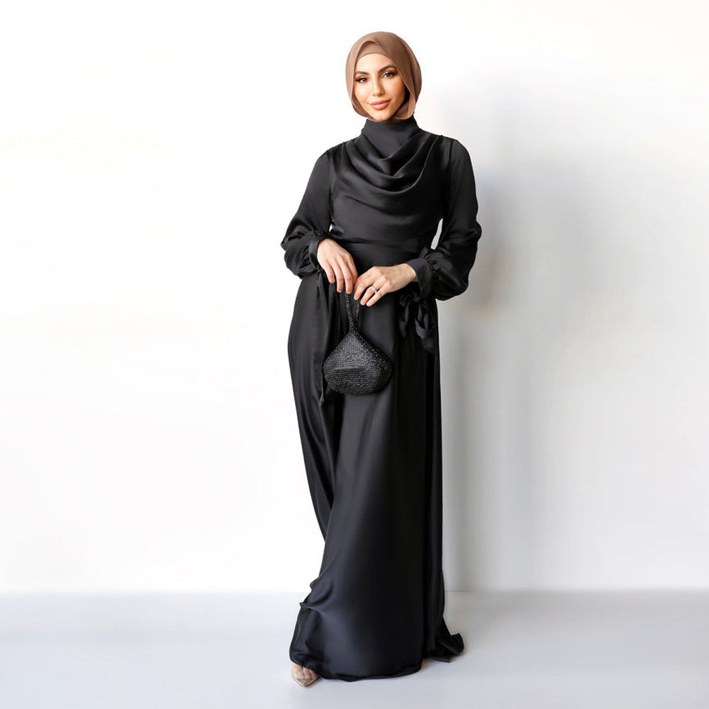 Muslim Pile Collar Robe And Ankle Dress - Meesal