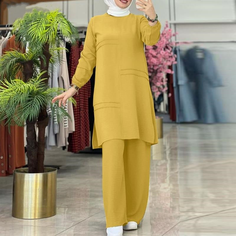 Muslim Women's Wear Solid Color Two-piece Set - Meesal