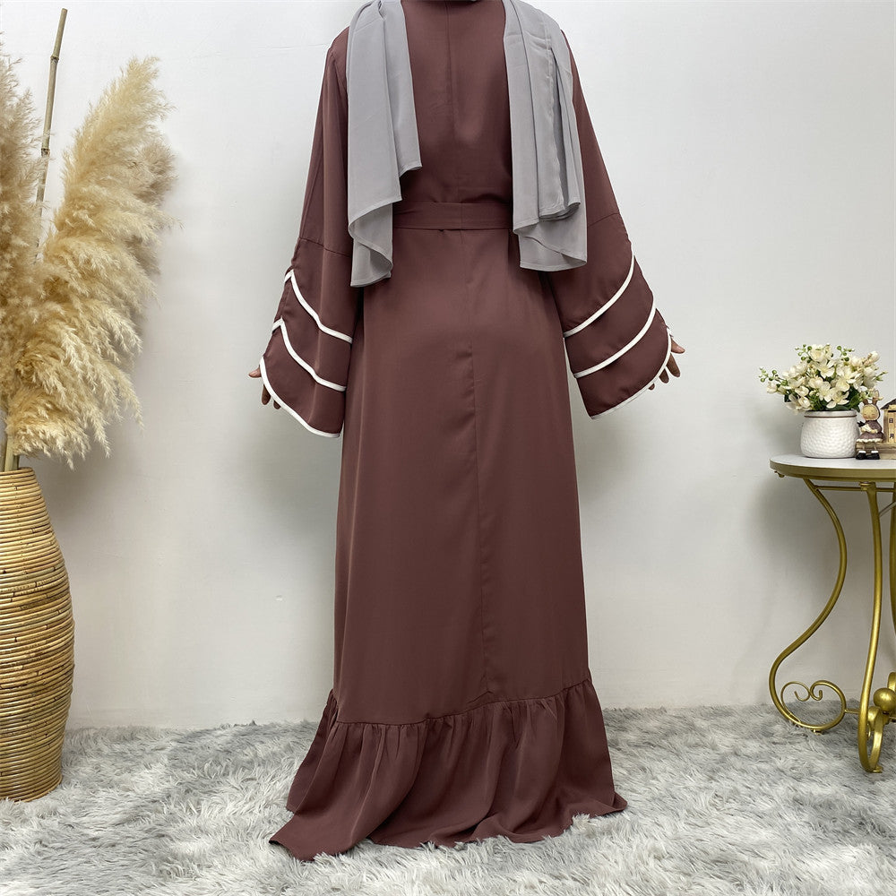 Muslim Fashion Dress At Hem For Women - Meesal