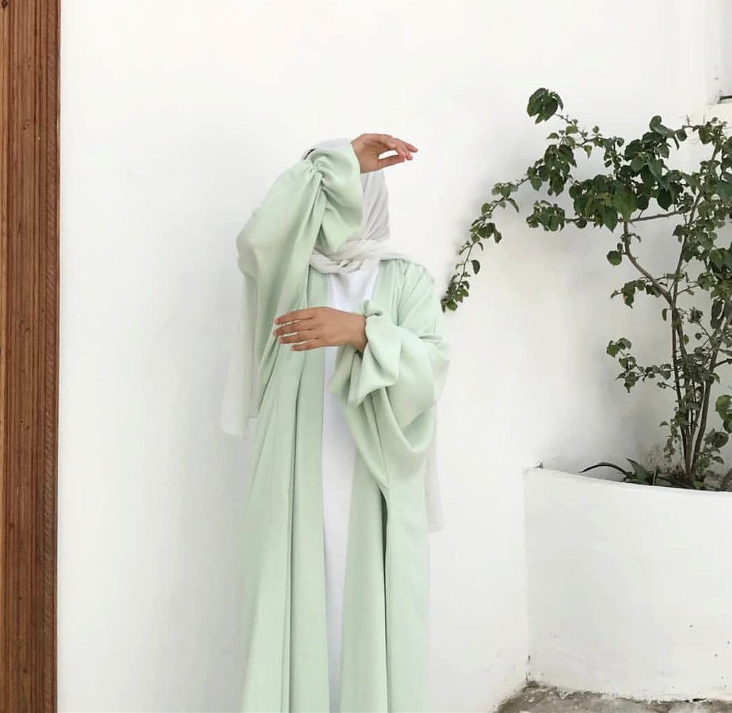 Puff Sleeve Cardigan Dubai Elegant Dress - Meesal