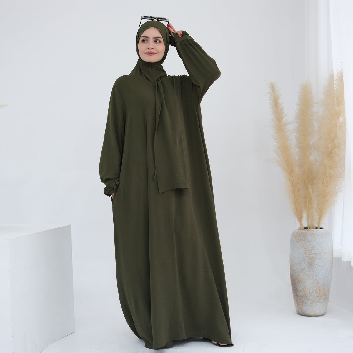 Middle East Dubai Turkey Headscarf Dress - Meesal