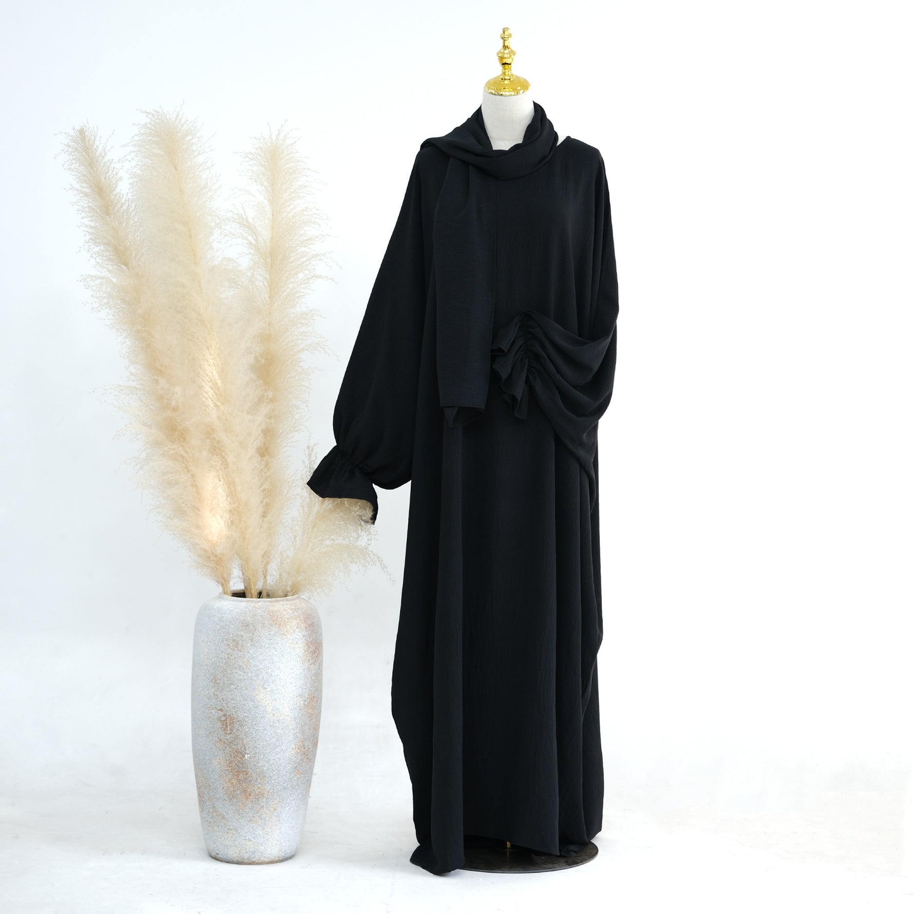 Middle East Dubai Turkey Solid Color Dress Leisure - Meesal