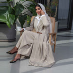 Cardigan Robe Pleated Pleated Coat Muslim Arab Clothing - Meesal