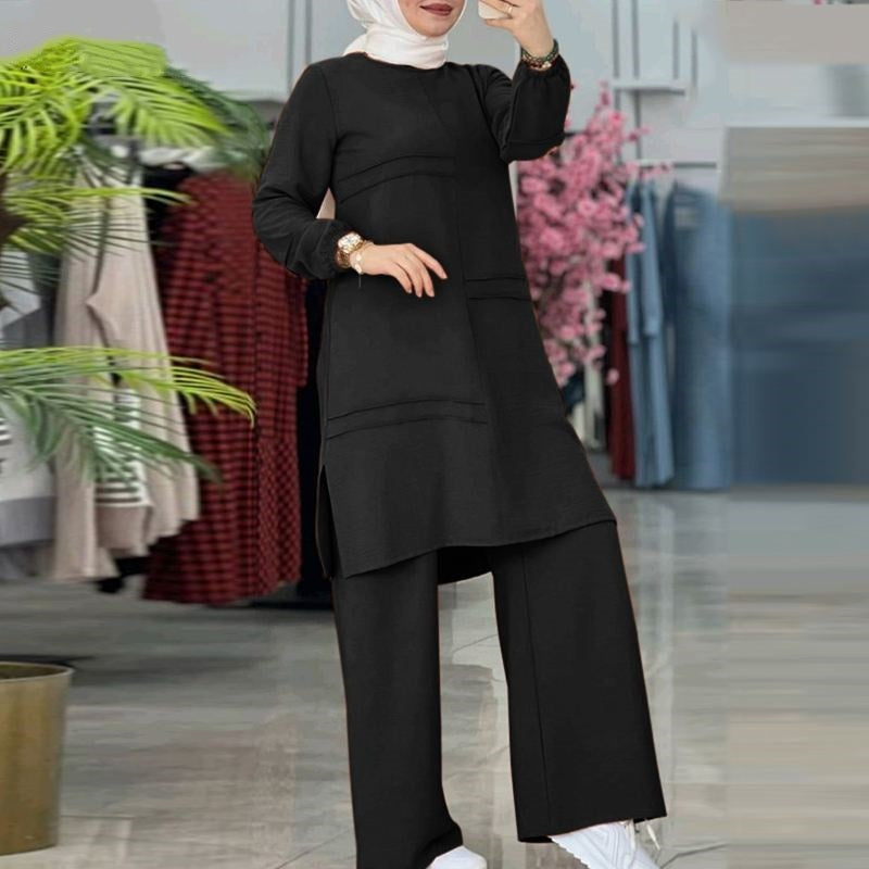 Muslim Women's Wear Solid Color Two-piece Set - Meesal