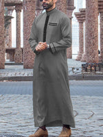 Muslim Middle East Long Sleeve Embroidered Casual Ethnic Robe - Meesal