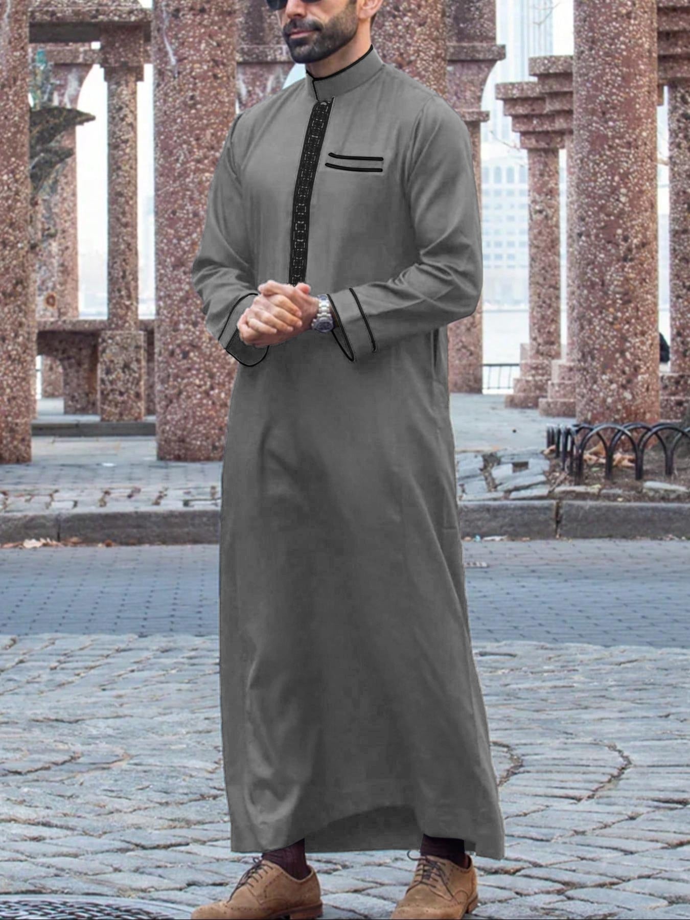 Muslim Middle East Long Sleeve Embroidered Casual Ethnic Robe - Meesal