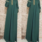 Women Plus Size Print Abaya Jilbab Muslim Maxi Dress - Meesal