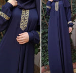 Women Plus Size Print Abaya Jilbab Muslim Maxi Dress - Meesal