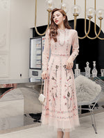 Temperament Skirt Heavy Embroidered Thin Dress - Meesal