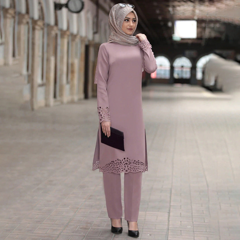 Muslim women's suit abaya two-piece suit - Meesal