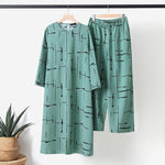 Women's Muslim Print Daily Suit Army Green Fashion Casual Set - Meesal