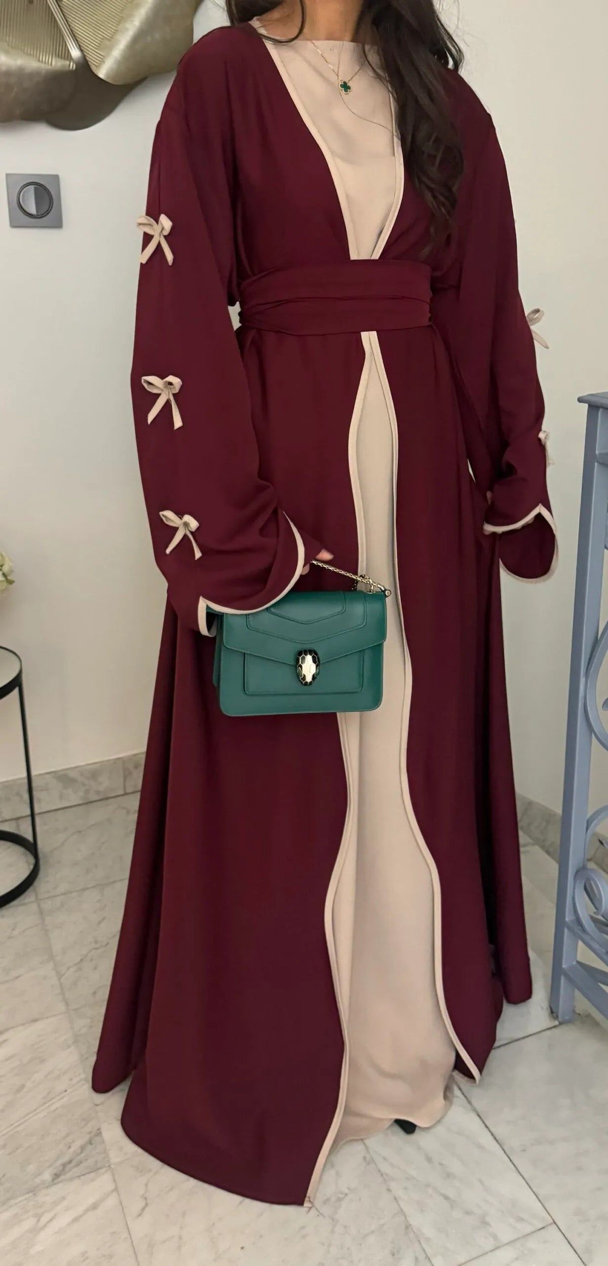 Middle East Dubai Pure Beauty Bow Robe Dress - Meesal