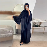 Muslim Fashion Solid Color Robe Abaya Outer Wear Cardigan - Meesal