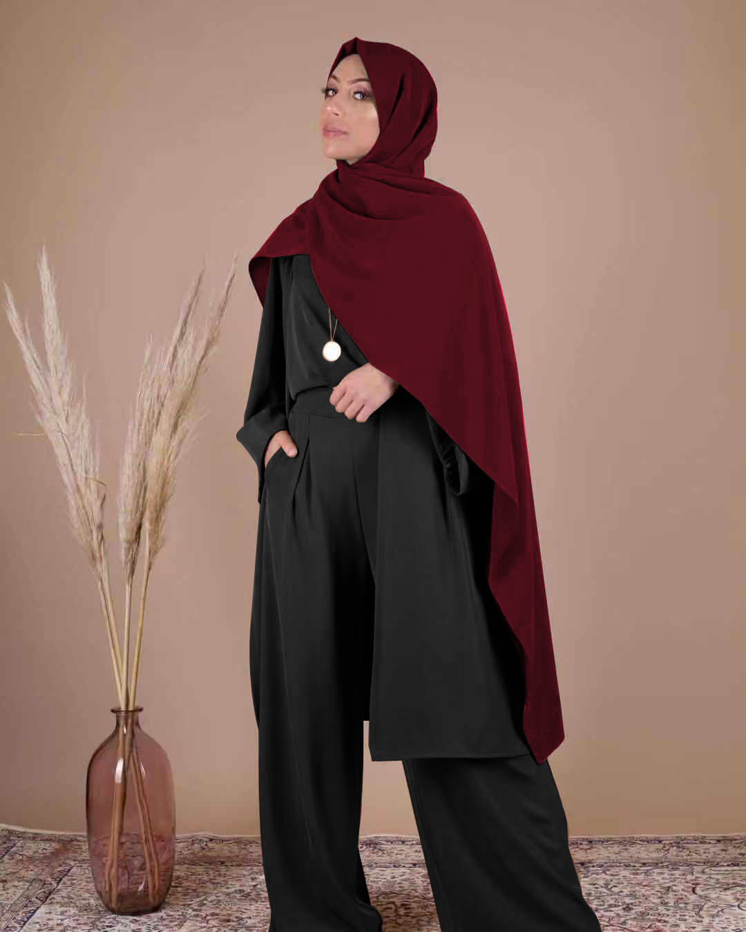 Turkish fashion solid color three-piece suit - Meesal