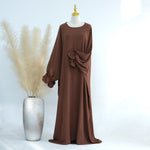 Middle East Dubai Turkey Solid Color Dress Leisure - Meesal