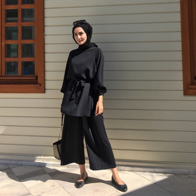 Wide leg pants dress Dubai suit - Meesal