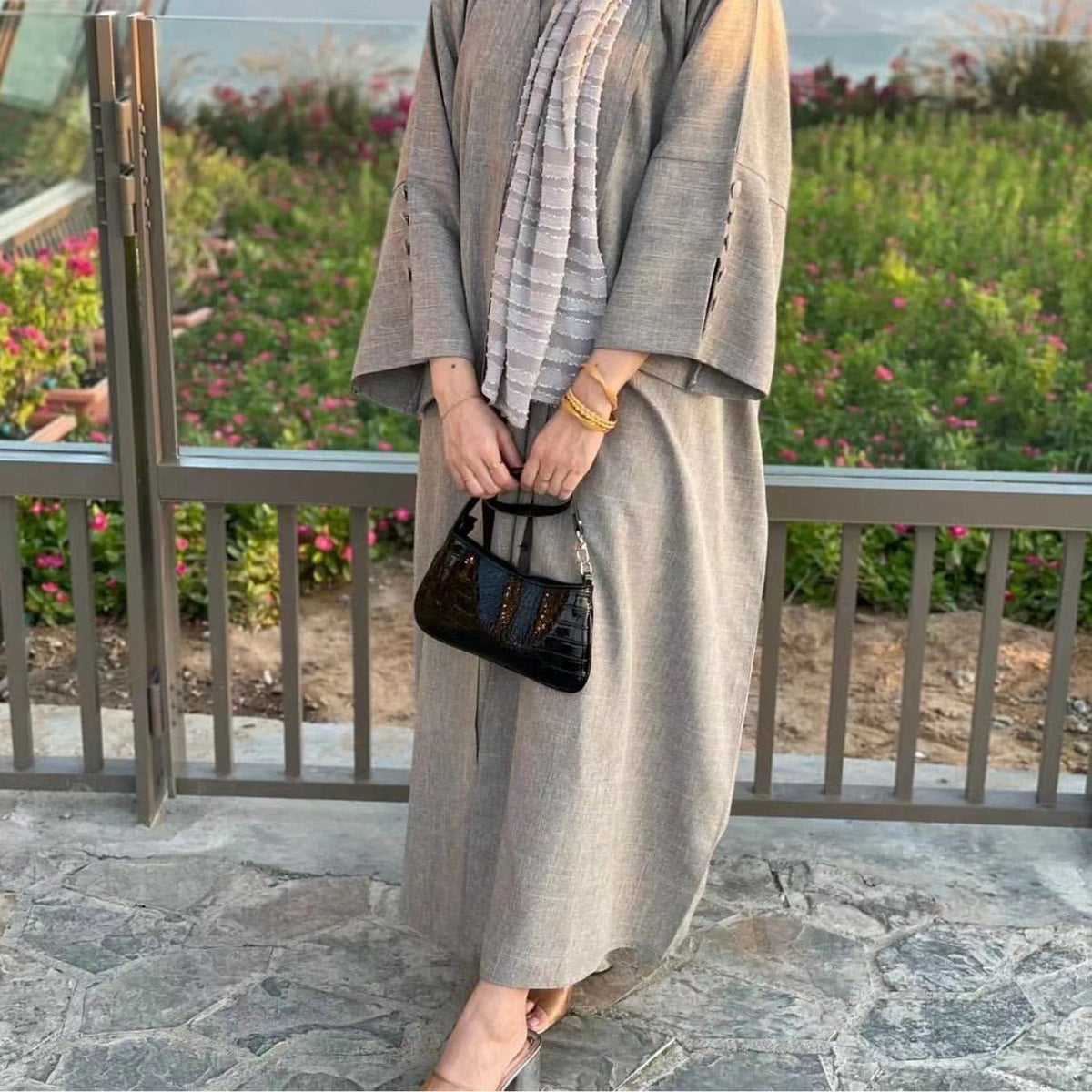 Dubai Middle East Turkey Loose Plus Size Elegant Cardigan Robe - Meesal